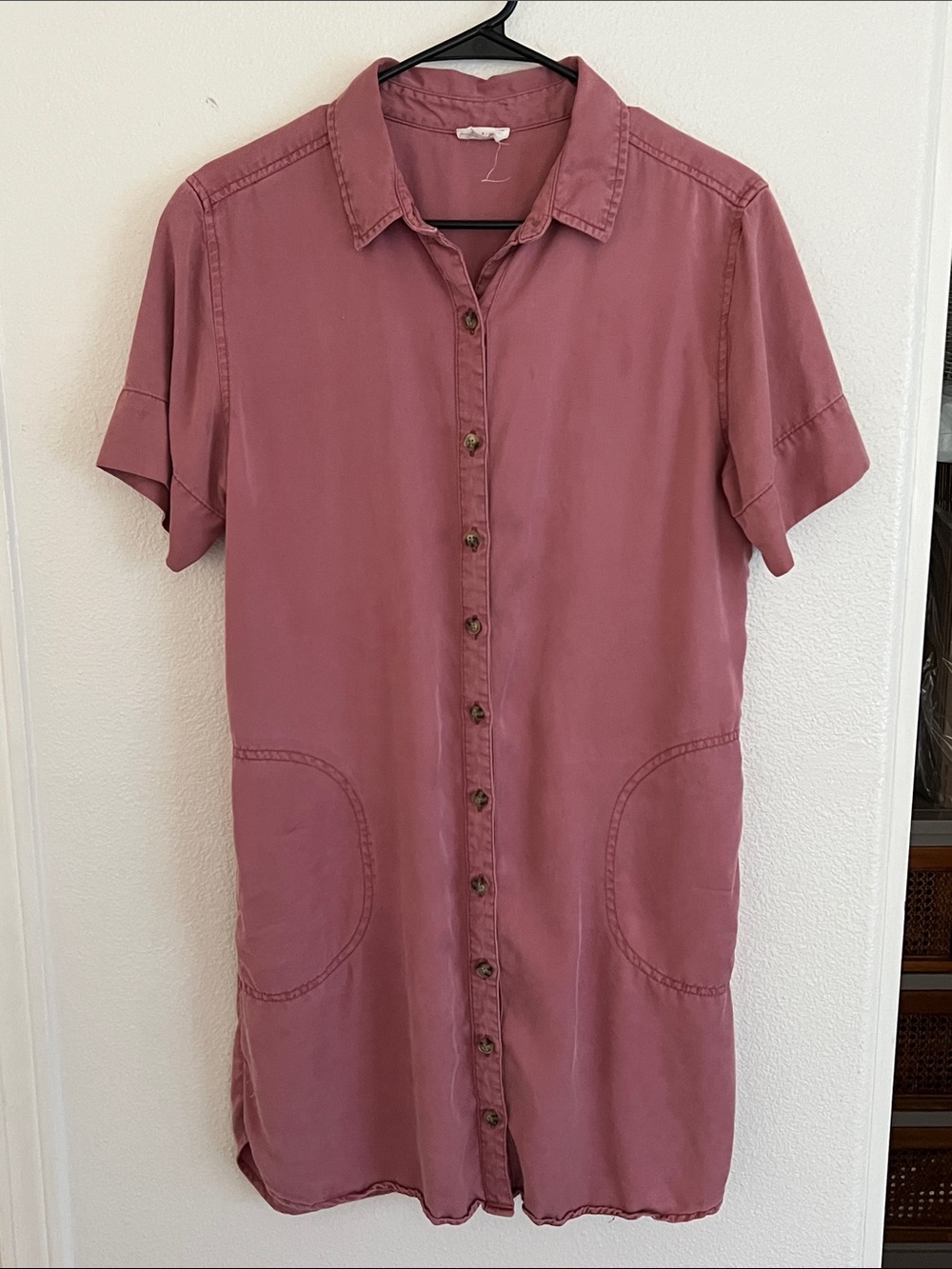 Nicole Miller Dusty Rose Button-Front Mini Dress